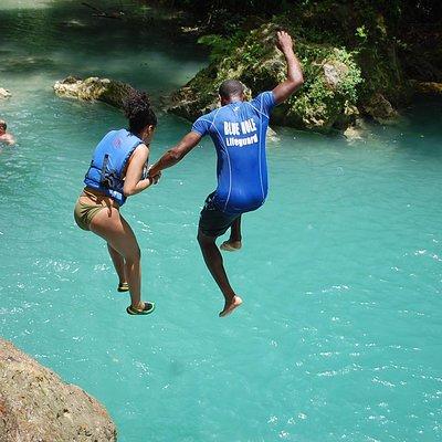 Blue Hole plus Secret Falls and Dunns River Falls Combo from Falmouth Hotels