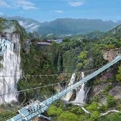 Gulong Gorge Skywalk Glass Bridge and Waterfall View Private Tour