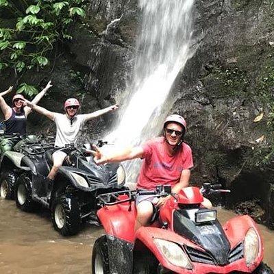 ATV Quad Bike Through Tunnel and Waterfall in Bali