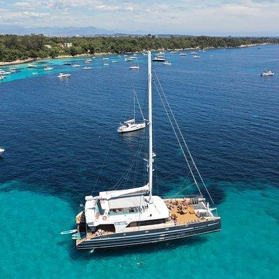 Cannes Luxury Catamaran Half or Day Cruise with lunch option