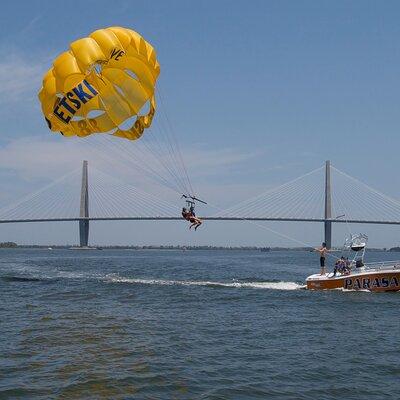 Parasailing Over Historic Charleston Harbor