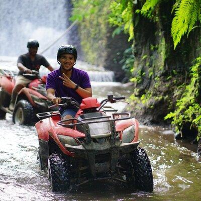 Bali Quad Bike Through Gorilla Cave - Monkey Forest and Waterfall