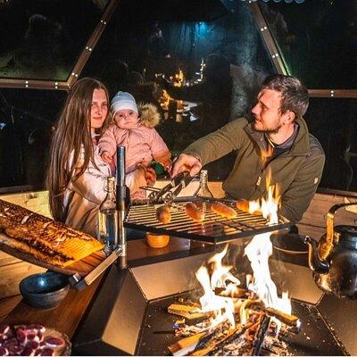 Northern Lights dinner in a Glass Igloo