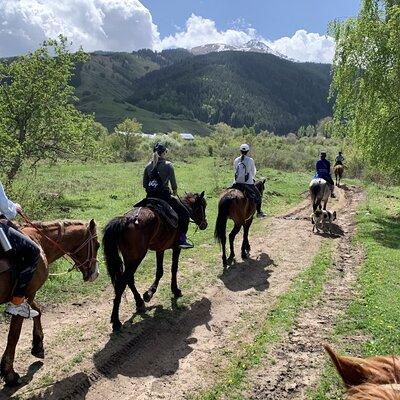 Horseback riding on the mountains of Chon Kemin National Park