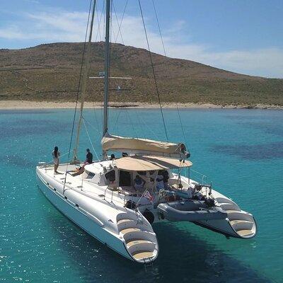 Mykonos Catamaran Private Day Cruise, Full Lunch & Open-bar