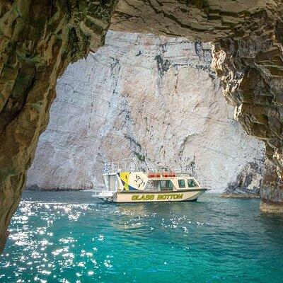 Zakynthos: Glass Bottom Turtle Boat Tour to Keri Caves & Islands