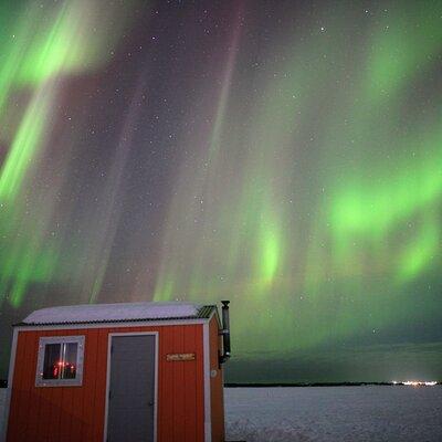 Aurora Viewing in Cozy Cabin and Icefishing