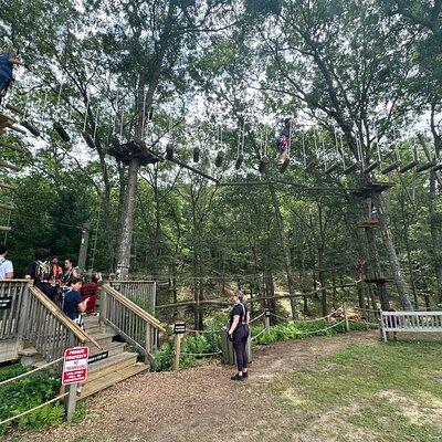 Ziplining and Climbing at The Adventure Park on Cape Cod